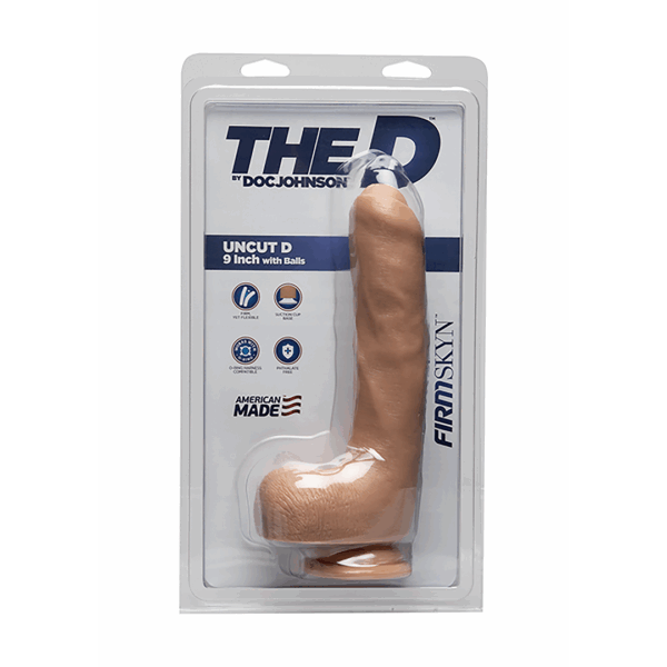 Uncut D - Realistic FIRMSKYN Dildo met ballen - 9 / 22 cm - Afbeelding 2
