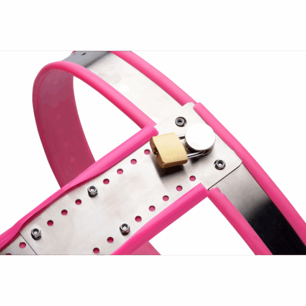 Roestvrijstalen Verstelbare Vrouwen Kinky Chastity Belt - Roze - Afbeelding 5
