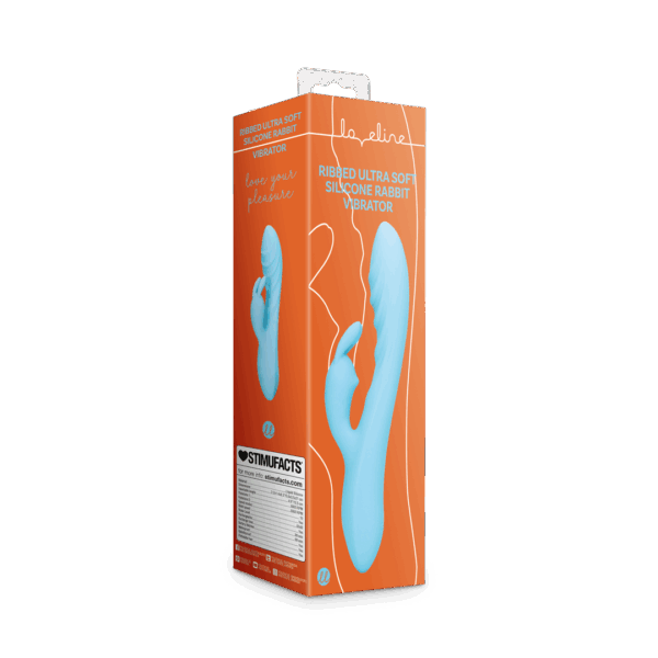 Geribbelde Ultra Zachte Siliconen Konijn Vibrator - Glaciaal Blauw - Afbeelding 2