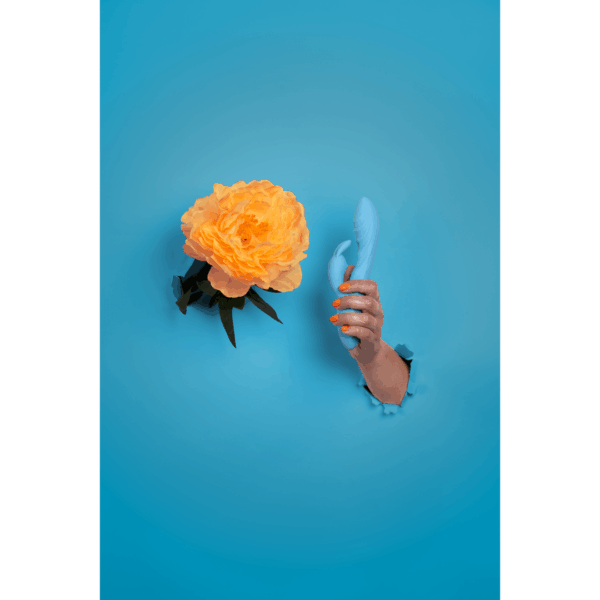 Geribbelde Ultra Zachte Siliconen Konijn Vibrator - Glaciaal Blauw - Afbeelding 7