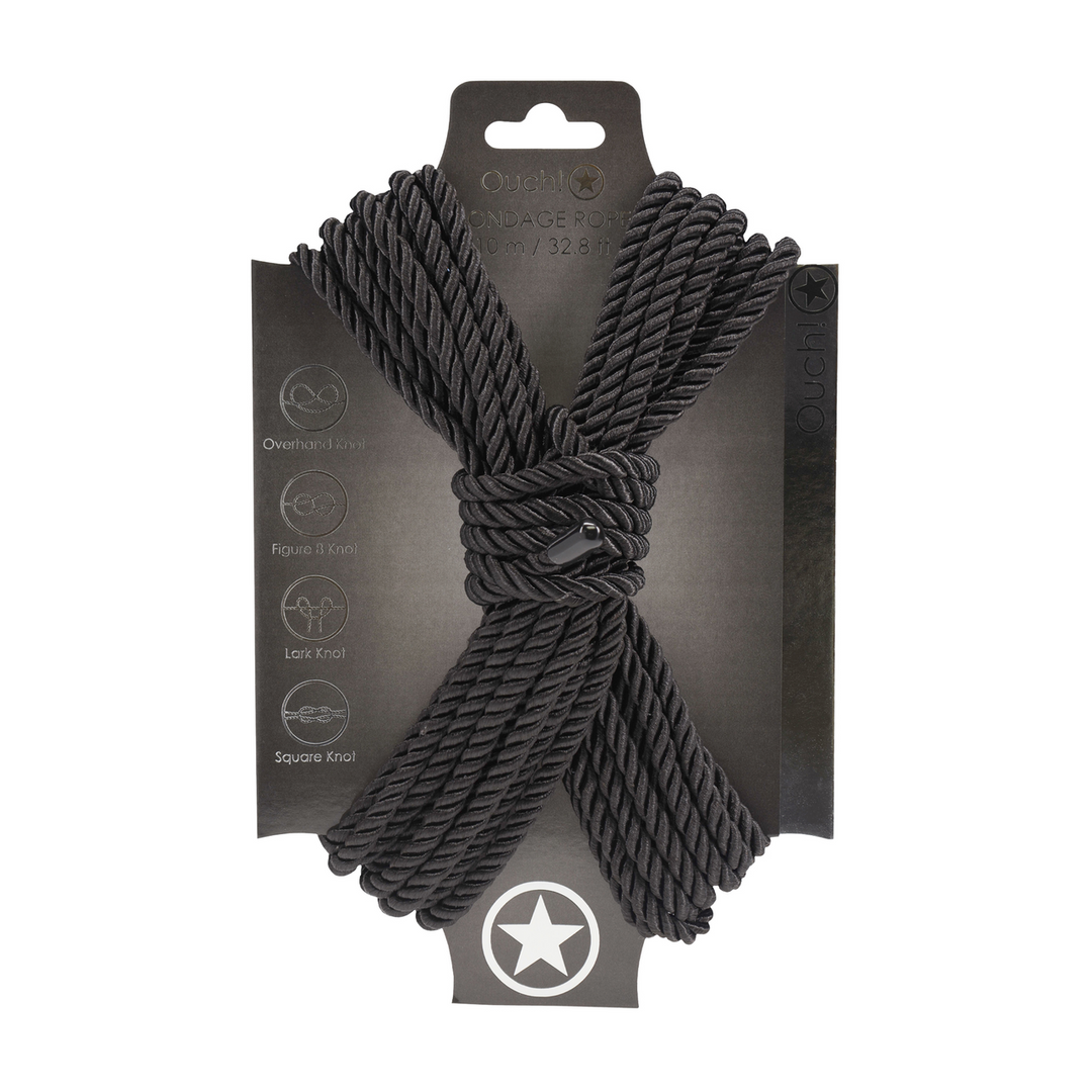 Polyester Bondage Touw - 10 m - Zwart