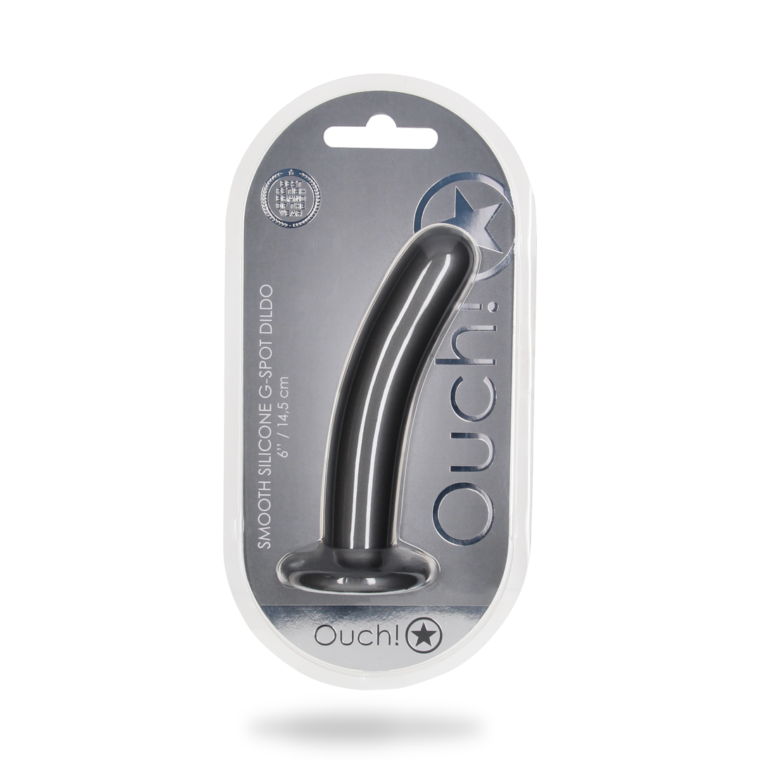 Zachte Silicone G-Spot Dildo - 6'' / 14,5 cm - Gunmetal - Afbeelding 2