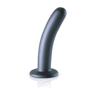 Smooth Silicone G-spot DildoStrong suction cup and beautiful metallic colorPremium silicone and liquid silicone dildosExtra soft and flexible feelPairs perfectly with the Ouch Strap-on Panties/