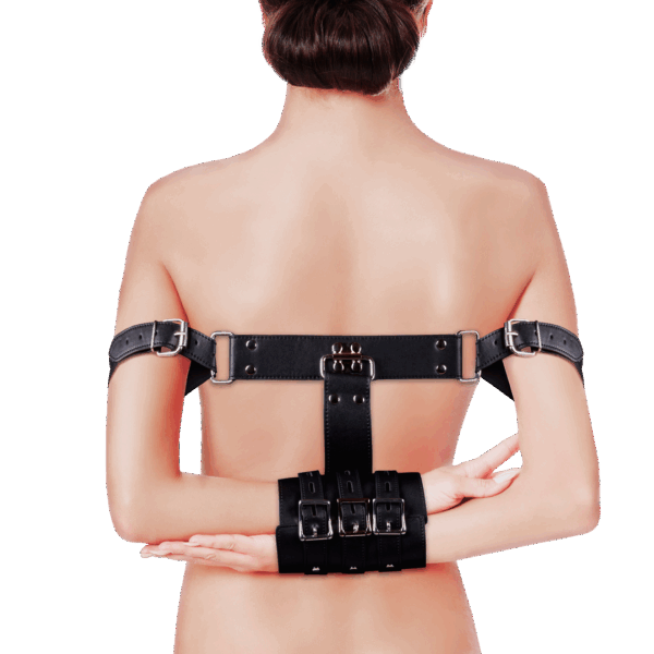 Gives you total power over your partner's armsAdjustable straps with lockable bucklesHigh-quality PU leather/