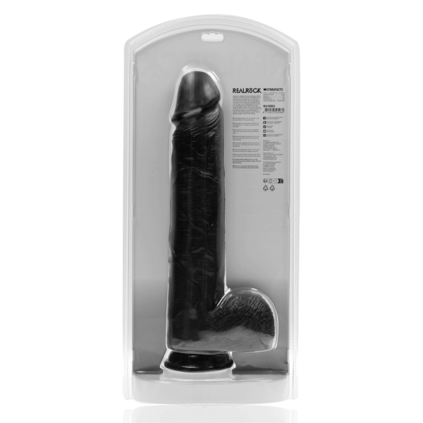 this black variant offers an exceptionally large option for users seeking an intense experience.Balls for added realism: The inclusion of balls enhances the overall realism and provides additional stimulation during use./
