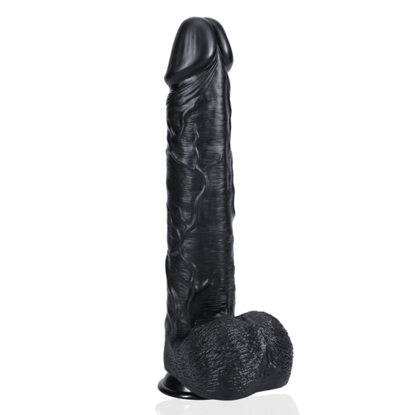 Realistic design: This extra-large straight dildo with balls is crafted for a lifelike and authentic experience