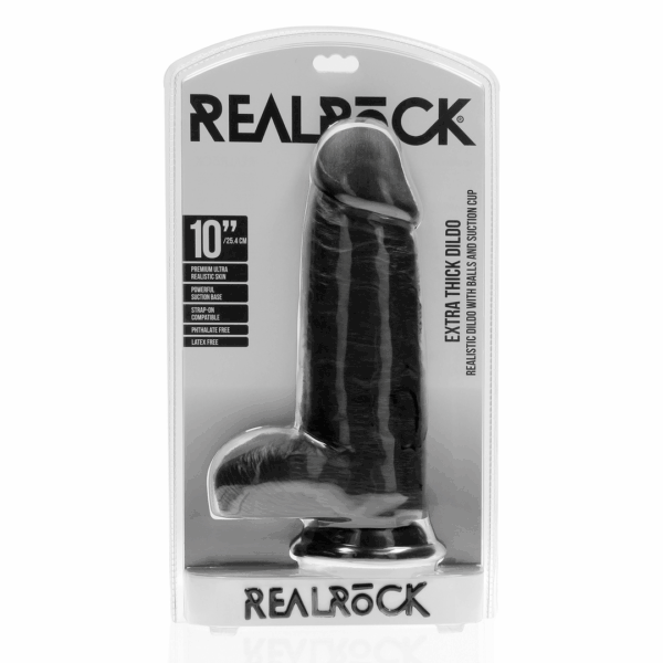 this extra-thick straight dildo with balls features a lifelike design and a thicker girth.Size: With a length of 10 inches (25.4 cm)