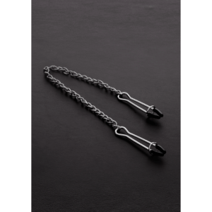 Deze tepelklemmen van topkwaliteit hebben schuifringen om de strakheid aan te passen.Een 32 cm lange ketting bevestigt de klemmen aan elkaar.Het is gemakkelijk schoon te maken.Vervaardigd uit hoogwaardig RVS.Ben je klaar voor wat sterk genot? Geniet van dit speelgoed van 'Shots Steel'/