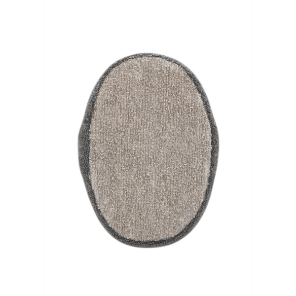 The Touché Oval Bath Sponge is the perfect accessory for cleansing and pampering your entire body.One side is silky smooth for a gentle polishing cleanse.The other side has a rough scrub surface for a thorough tingling exfoliation.The natural fibres of Flax and Hemp are ideal for exfoliation and provide an all-over healthy glow to your skin.The Charcoal component helps draw out daily impurities and gently removes the build up of dirt and toxins from your pores./