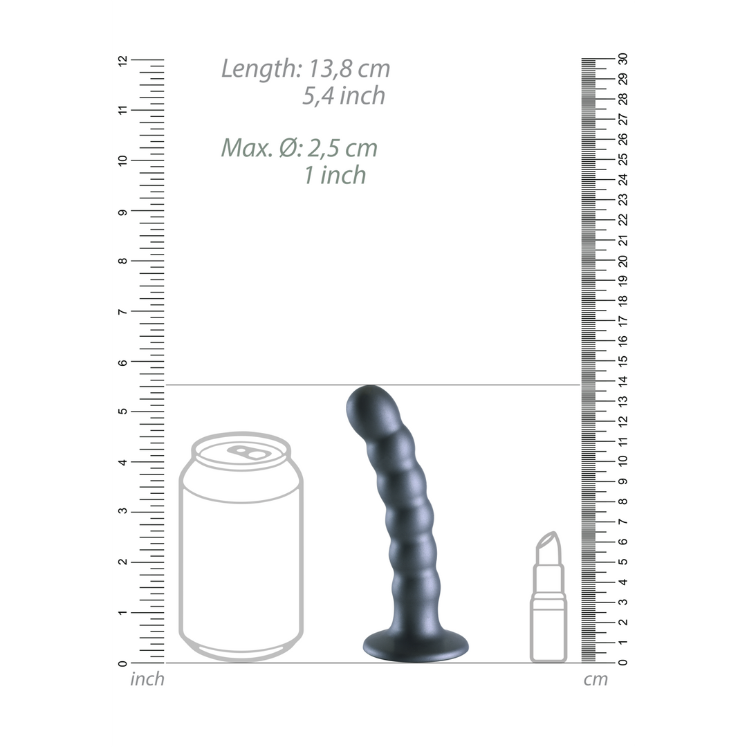 Gekraalde Siliconen G-Spot Dildo - 5'' / 13 cm - Gunmetal - Afbeelding 13