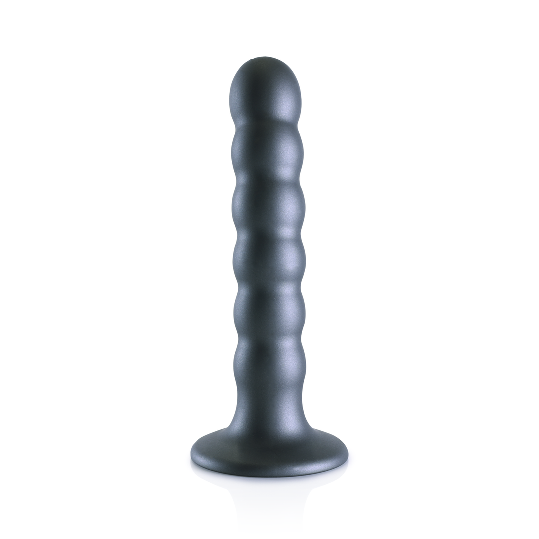 Gekraalde Siliconen G-Spot Dildo - 5'' / 13 cm - Gunmetal - Afbeelding 10