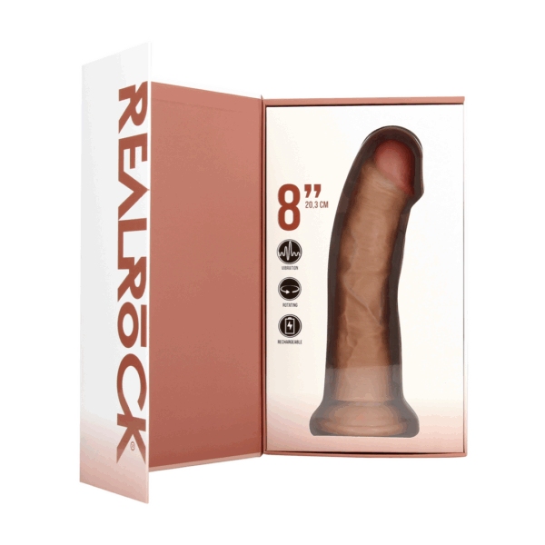 Vibrerende en Rotating Regular Curved Cock - 8 / 20,5 cm - Tan - Afbeelding 4