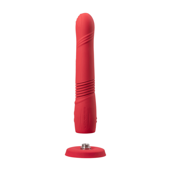Gravity - App-gestuurde Automatische Duw- en Vibrerende Dildo - Rood - Afbeelding 6