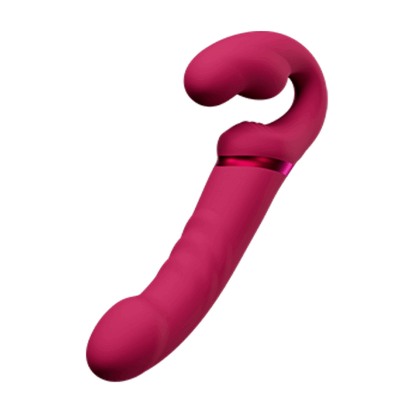 Lapis - App-gestuurde Dubbel Eind Vibrerende Strapless Strap-on - Rood - Afbeelding 6