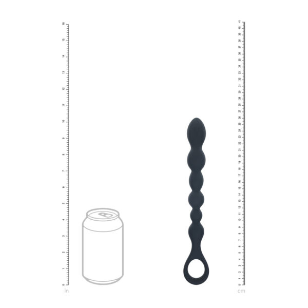 Kralen Slang Silicone Anale Probe met Lus - Zwart - Afbeelding 5