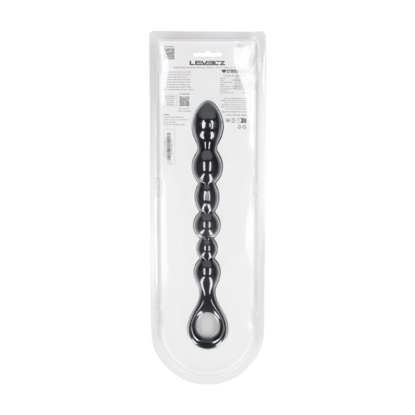 Kralen Slang Silicone Anale Probe met Lus - Zwart - Afbeelding 3