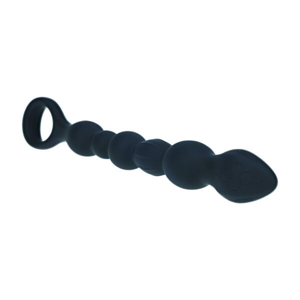 Kralen Slang Silicone Anale Probe met Lus - Zwart - Afbeelding 4