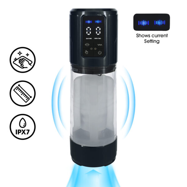 UltraLift - Automatische Waterdichte Masturbator Pomp - Gun Metal - Afbeelding 3