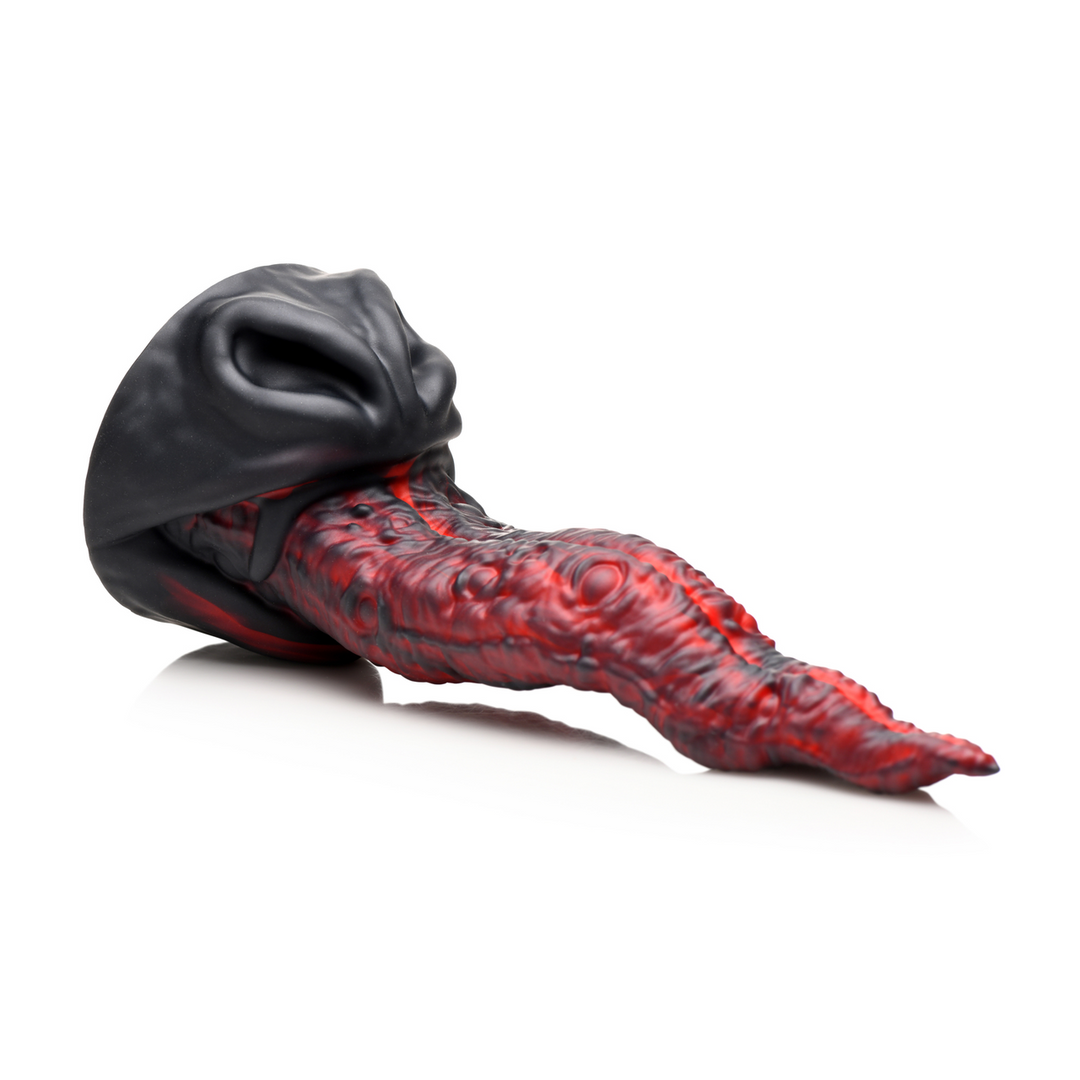 Dragon Tongue - Siliconen Dildo - Rood/Zwart - Afbeelding 4