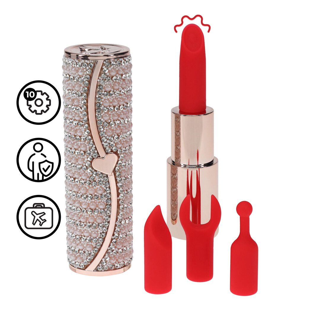 Candy - Lipstick Vibrator with 4 Attachments - Pink