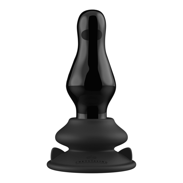 Missy – Vibrerende Glazen Butt Plug met Zuignap