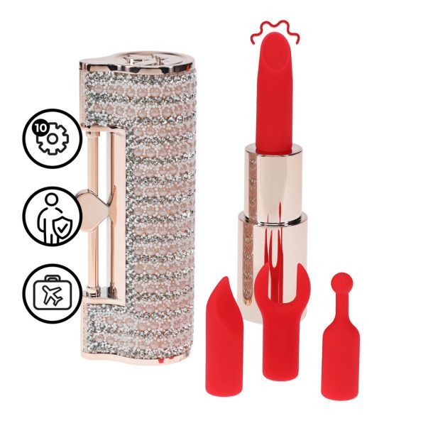 Angel – Lipstick Vibrator with 4 Attachments – Pink