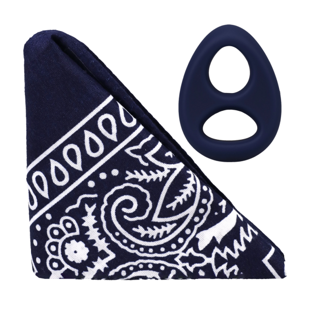 The Code – Siliconen Cockring met Bandana – Marineblauw