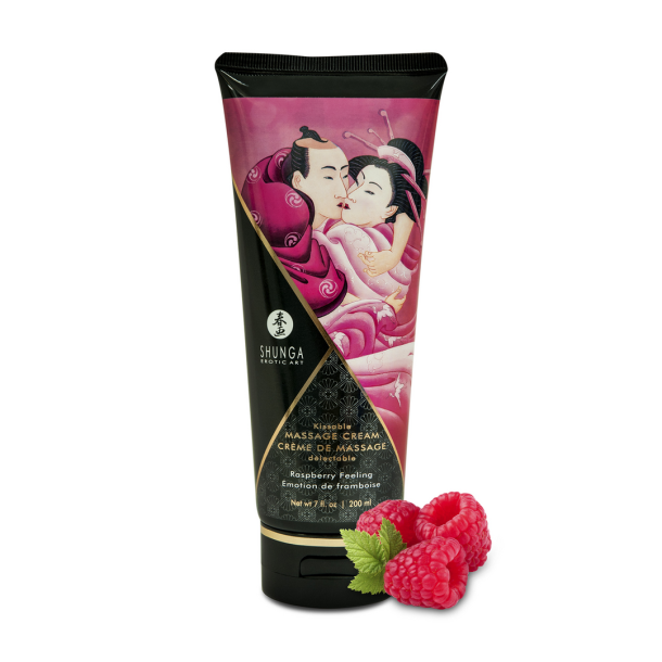 Kusbare Massagecrème – Framboosgevoel – 7 floz / 200 ml