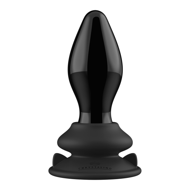 Rekbare – Glazen Vibrator met Zuignap