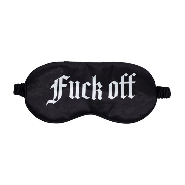 Fuck Off – Geprinte Satijnen Masker – Zwart