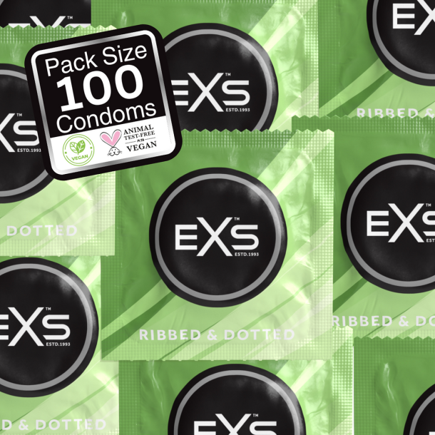 EXS 3 in 1 – Geribbeld, Gevuld en Uitgebreid – Condoms – 100 Stuks