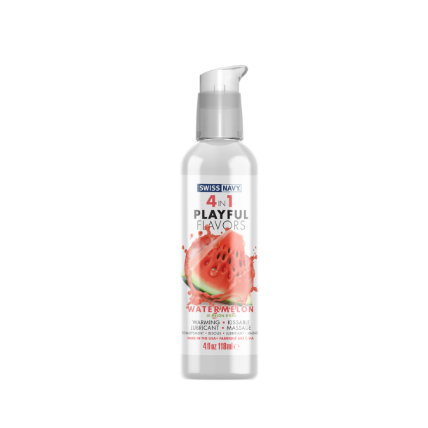 4 in 1 Playful Flavors – Lubricant with Watermelon Flavor – 4 fl oz / 118 ml