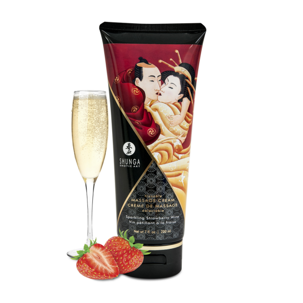 Kusbare Massagecrème – Sprankelende Aardbeienwijn – 7 floz / 200 ml