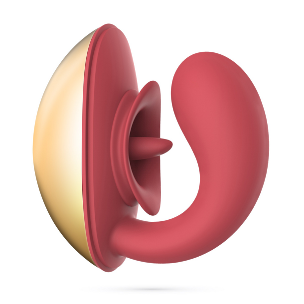 Arcane – Lickende Koppels Vibrator – Rood/Goud