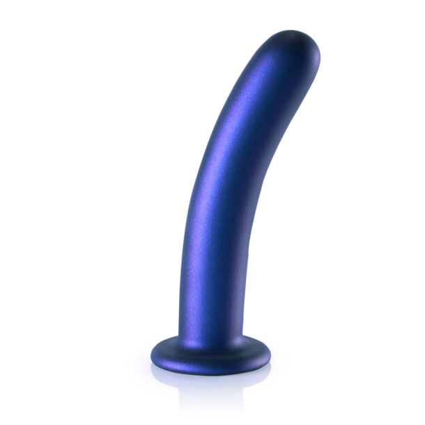 Zachte Silicone G-Spot Dildo – 7” / 17 cm – Metallic Blauw