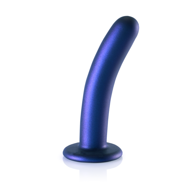 Zachte Silicone G-Spot Dildo – 6” / 14,5 cm – Metallic Blauw
