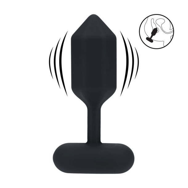 Hexagonale Vibrerende Siliconen Anale Plug – L – Zwart