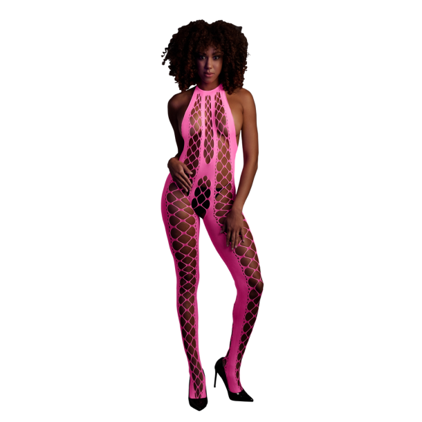 Bodystocking met Halterneck – One Size – Neon Pink