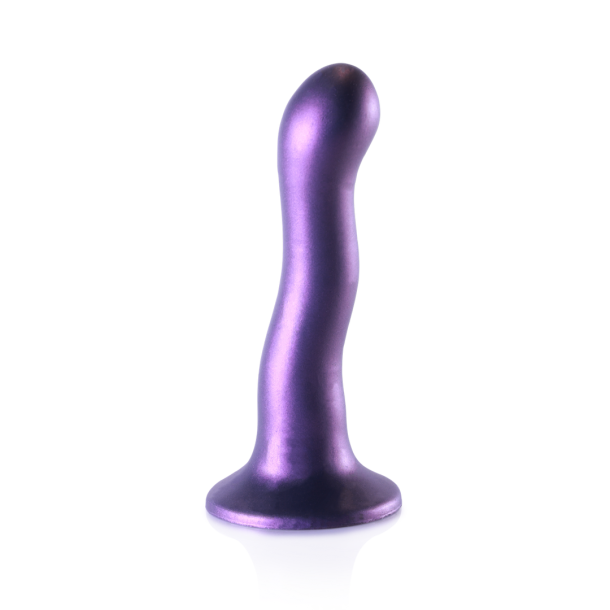 Ultra Soft Silicone Curvy G-Spot Dildo – 7” / 17 cm – Metallic Purple