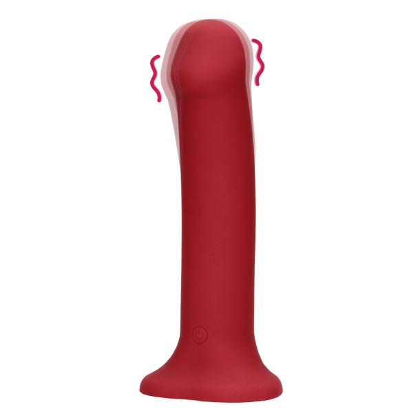 Non-Phallic Vibrerende Dildo – Groot – Framboos Rood