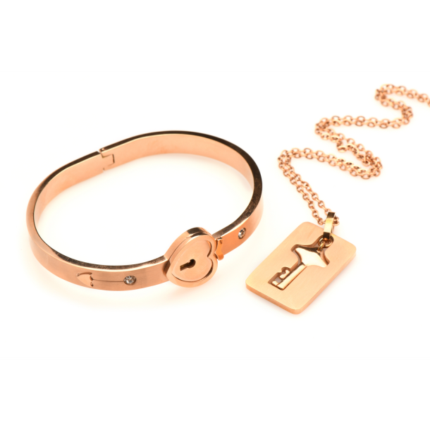 Geknoopte Sluiting Armband en Sleutelhanger Ketting – Roségoud