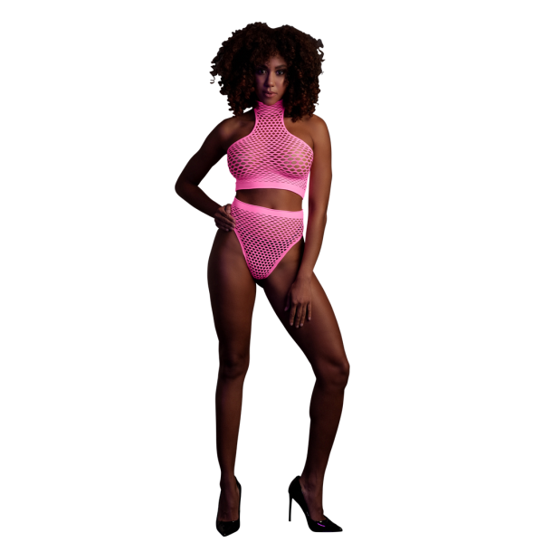 Turtle Neck en High Waist Slip – One Size – Neon Roze